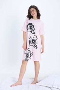 Zivame Power Puff Knit Cotton Loungewear Dress - Barely Pink — thumbnail 4